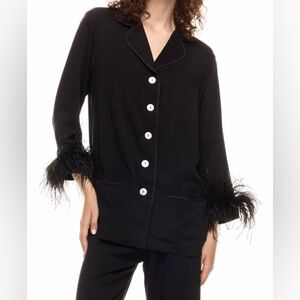 Sleeper Party Pajama Top with Feathers